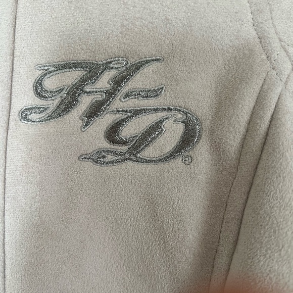 Womens Harley-Davidson jacket beige taupe, faux suede, sherpa lining. size small - Picture 2 of 11